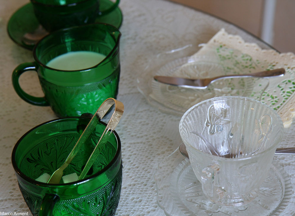 pressed glass pieces in imitation of cut glass
