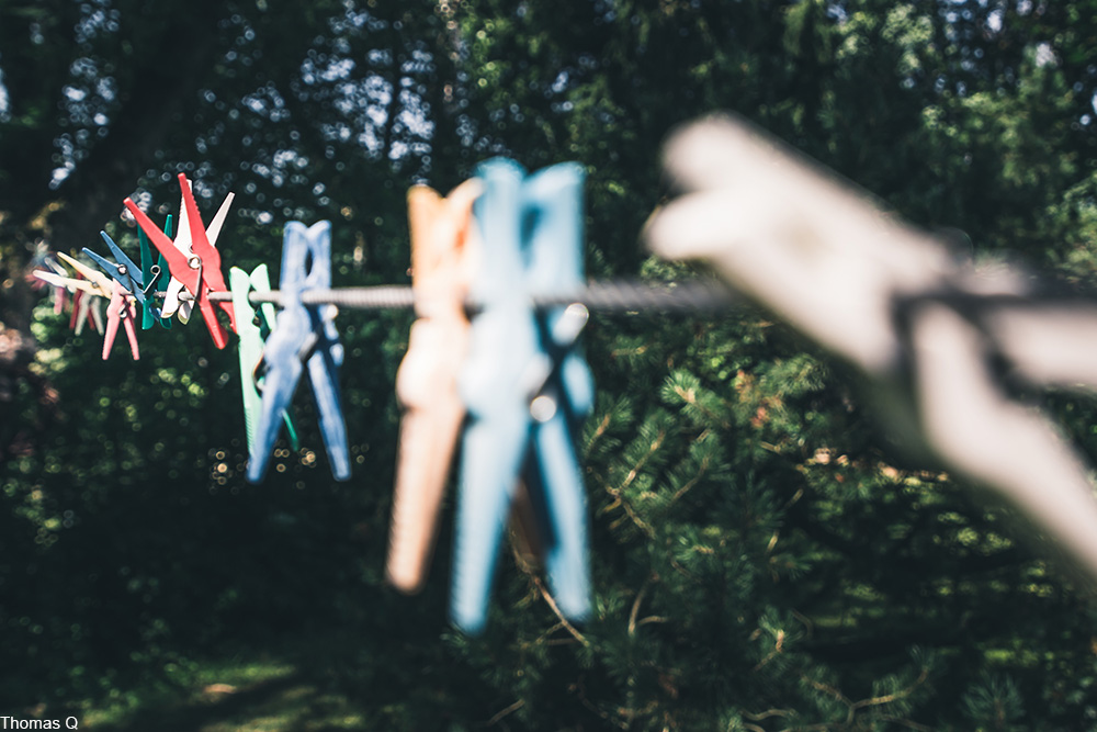 clothespins left outside on the line