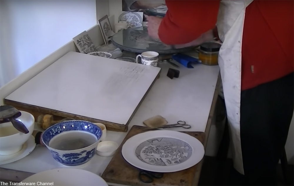 Spode transferware by-hand process