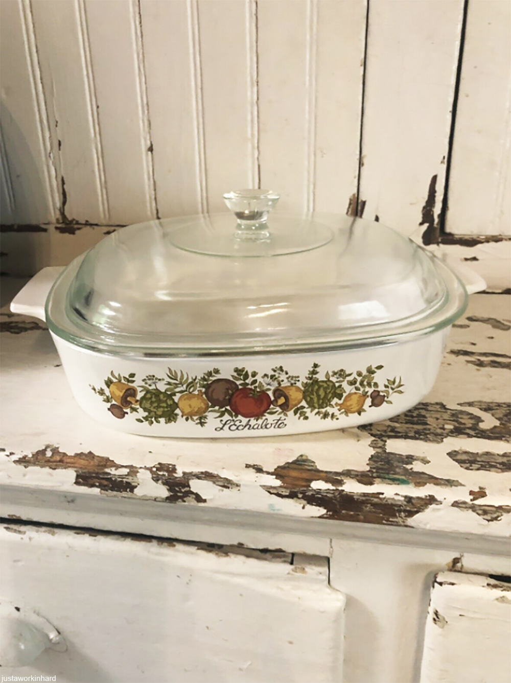 vintage Corningware casserole dish