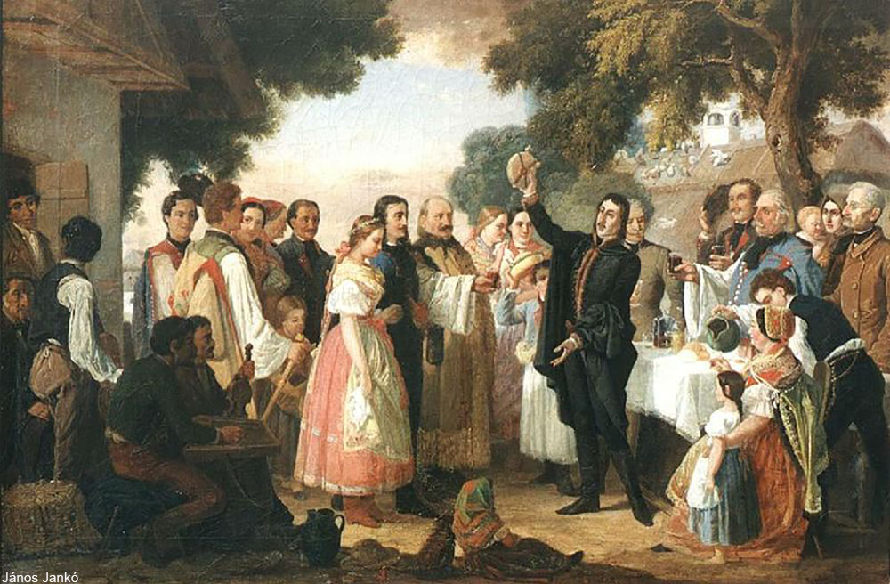 depiction of a European wedding celebration from 1869