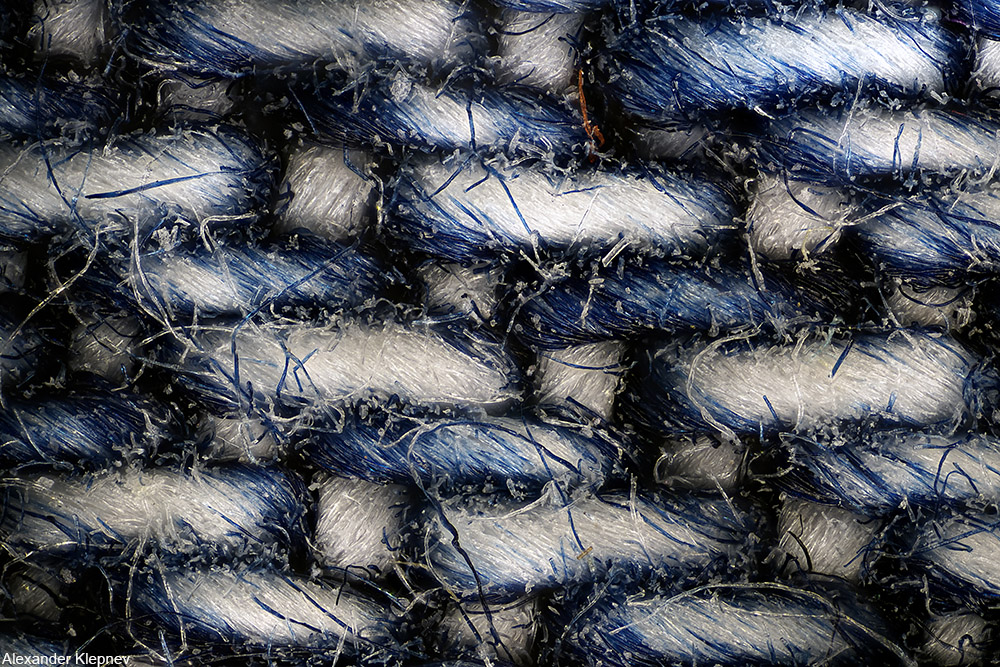 denim fabric as seen under a microscope