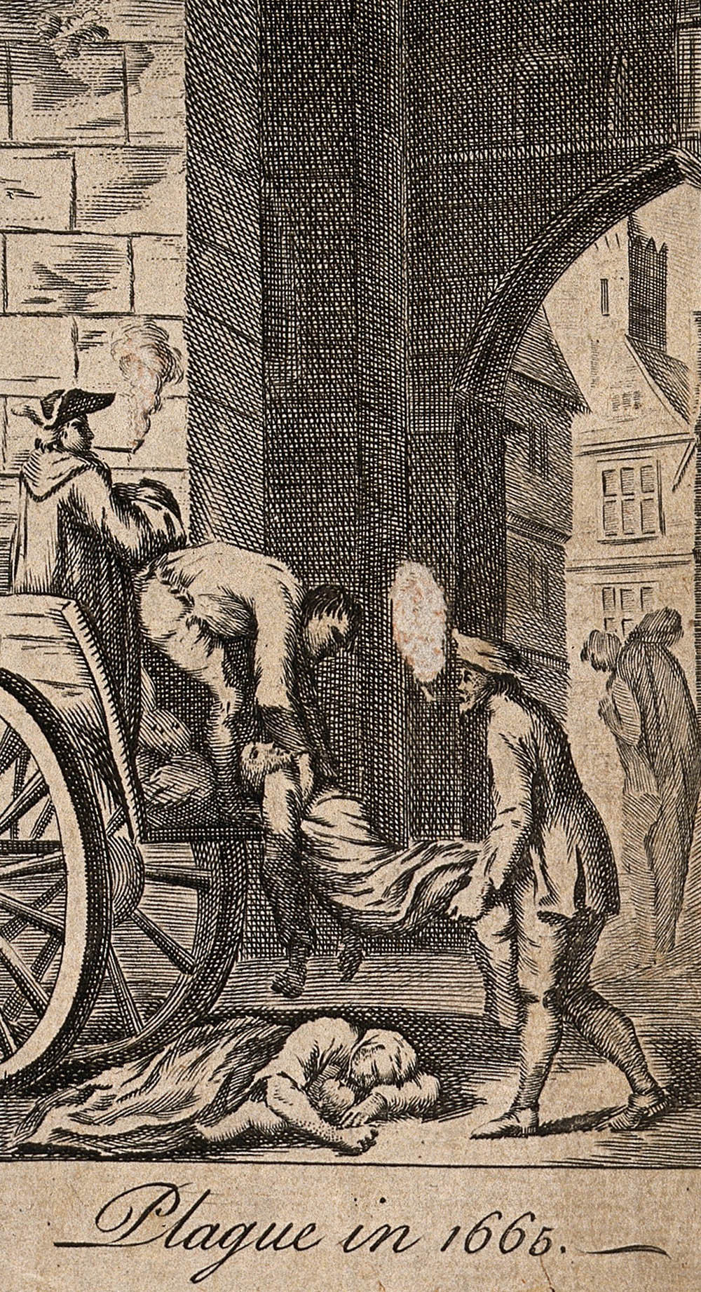 18th century depiction of how the plague was handled in the 1600s