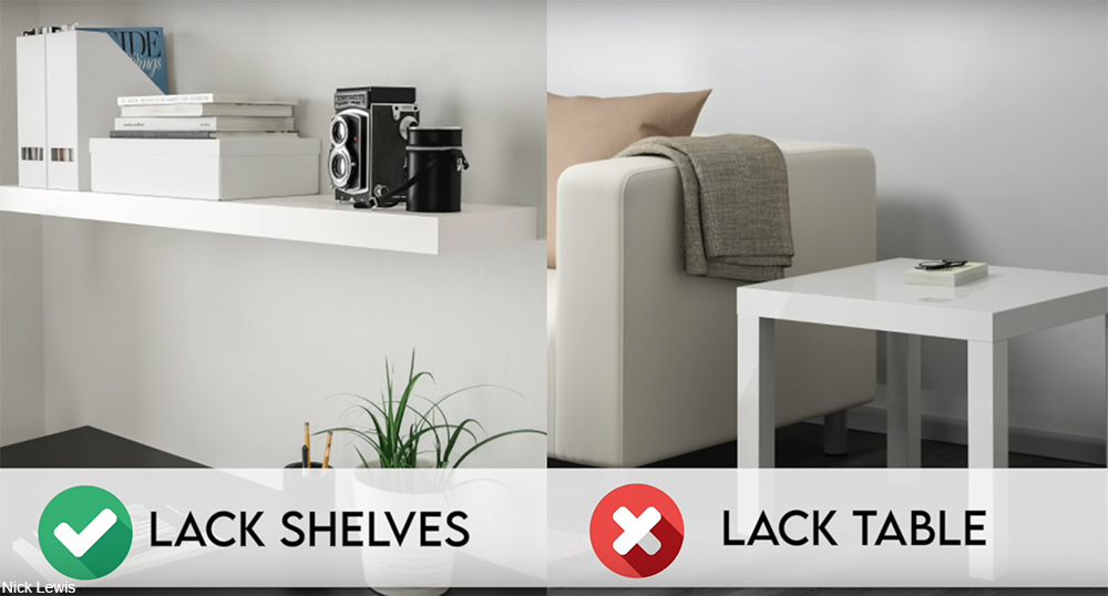 Lack shelf and table