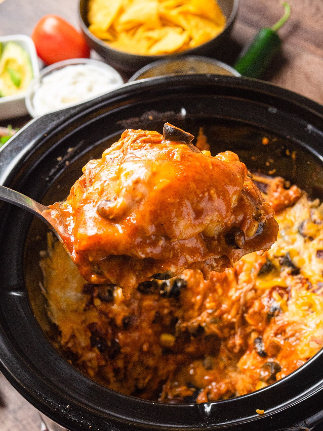 Slow Cooker Enchilada Casserole 
