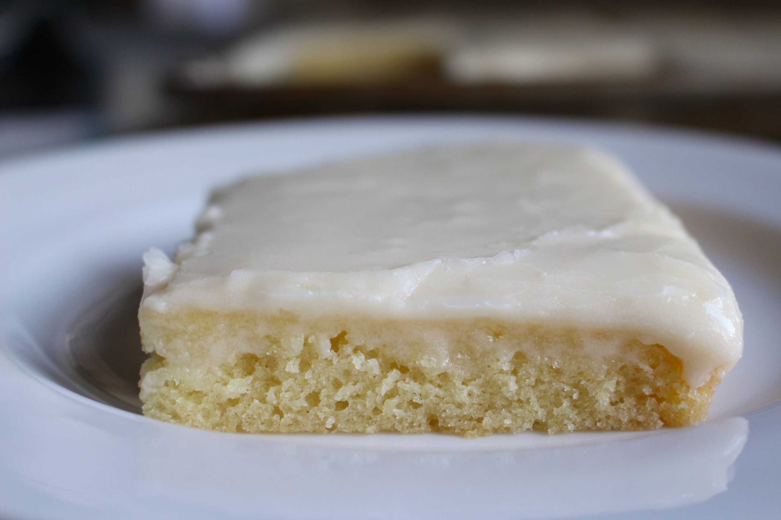 Texas sheet cake slice