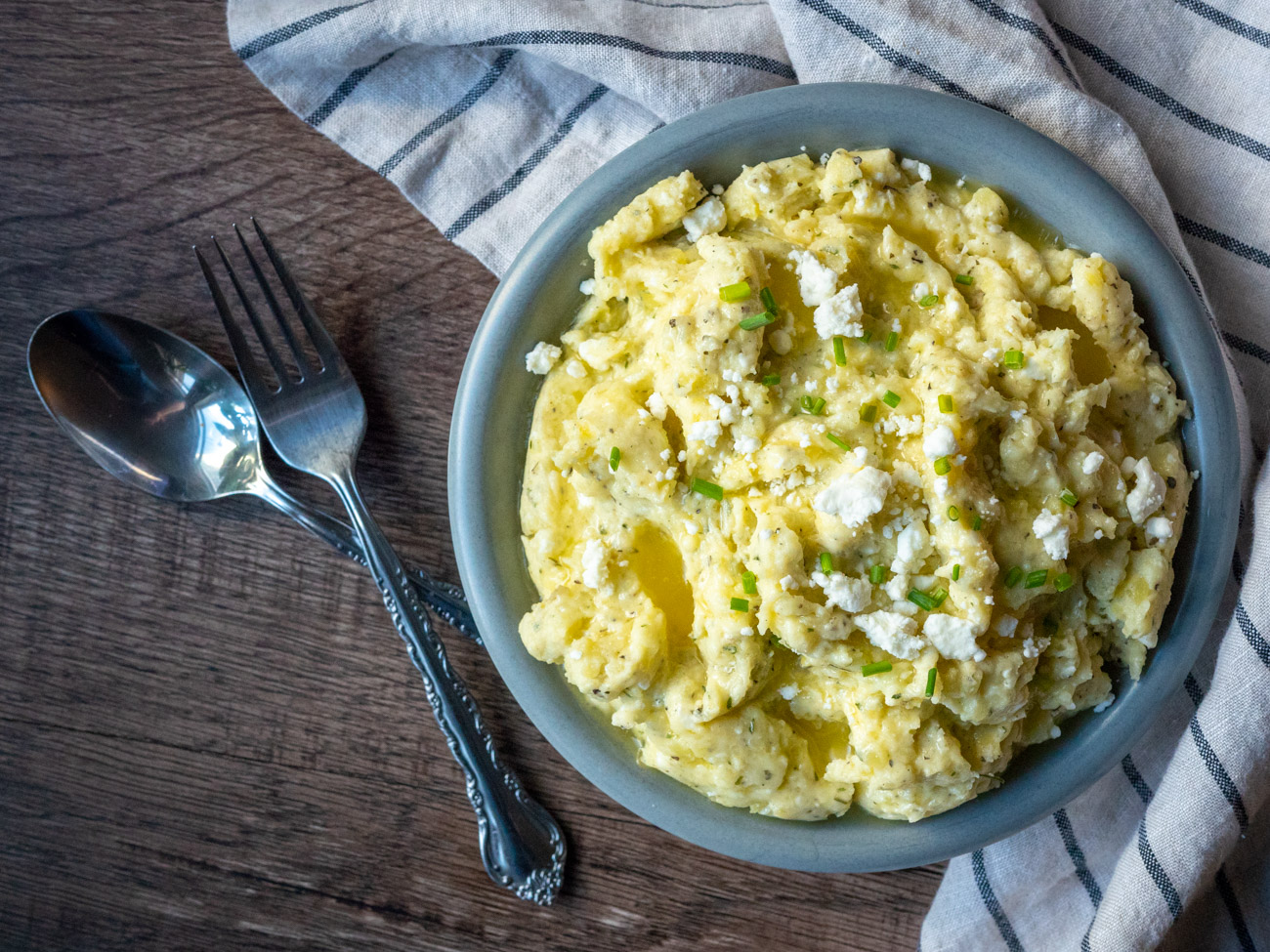 Feta cheese mashed potatoes