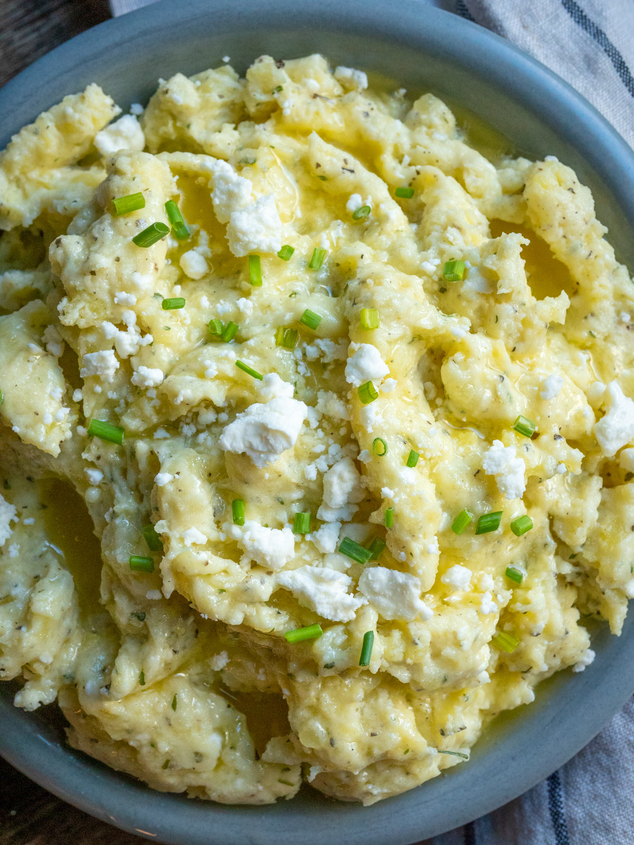 Feta cheese mashed potatoes