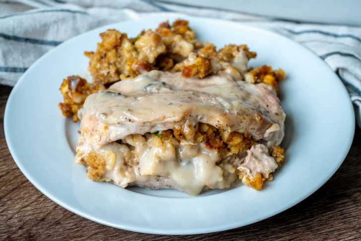 stuffing pork chops