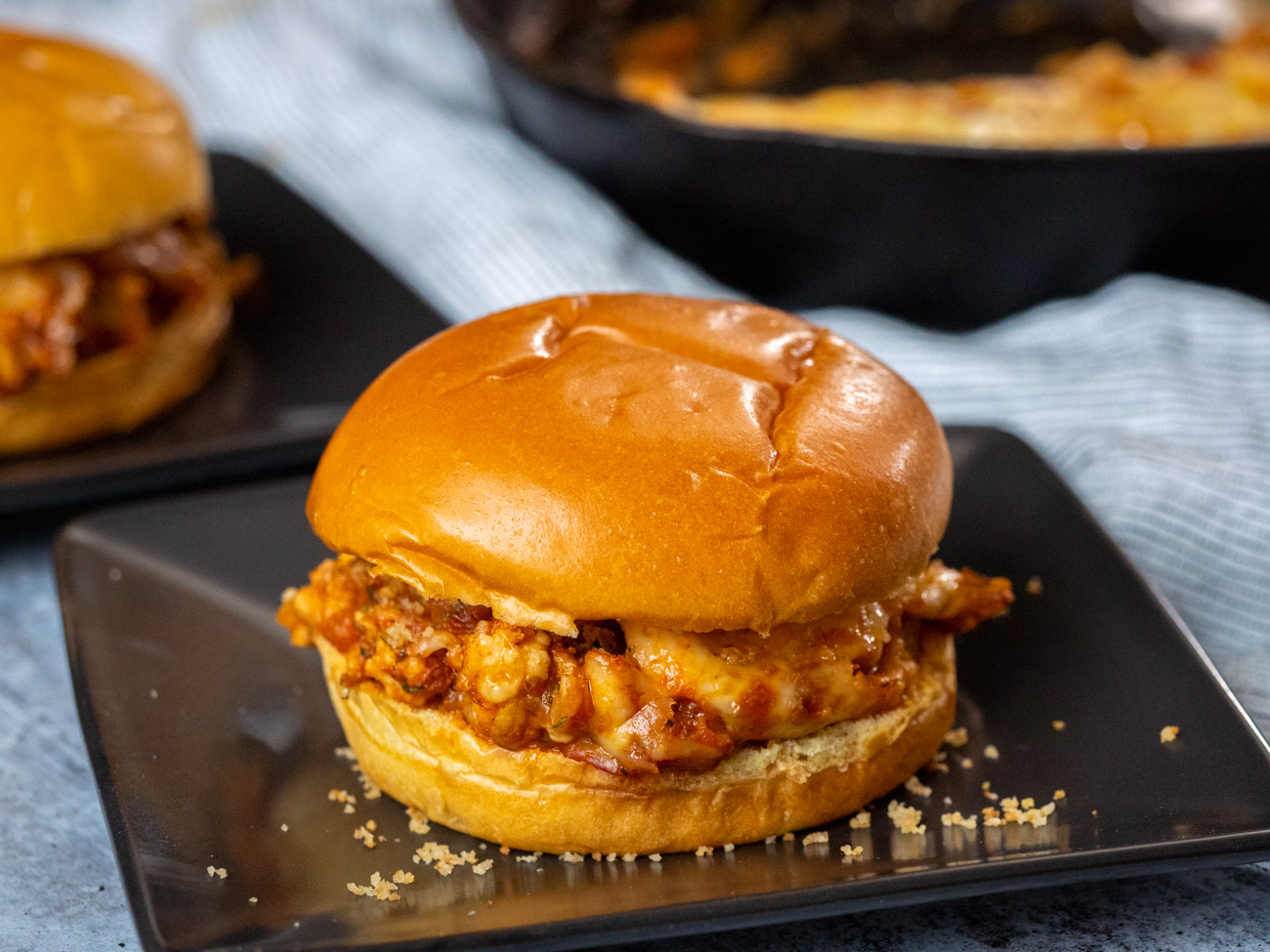 Chicken mozzarella sloppy joes