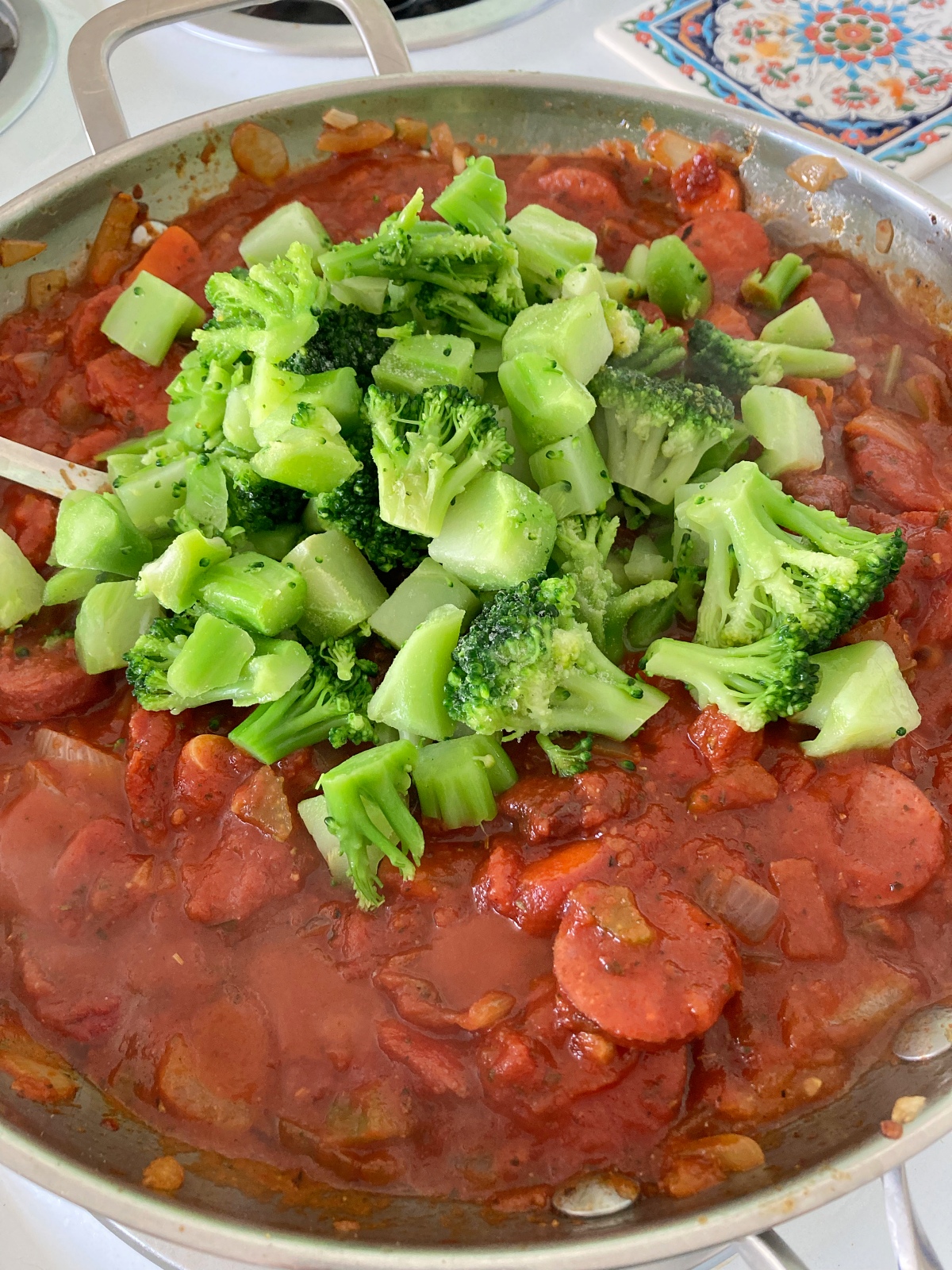 Broccoli and Beef Sausage Rigatoni