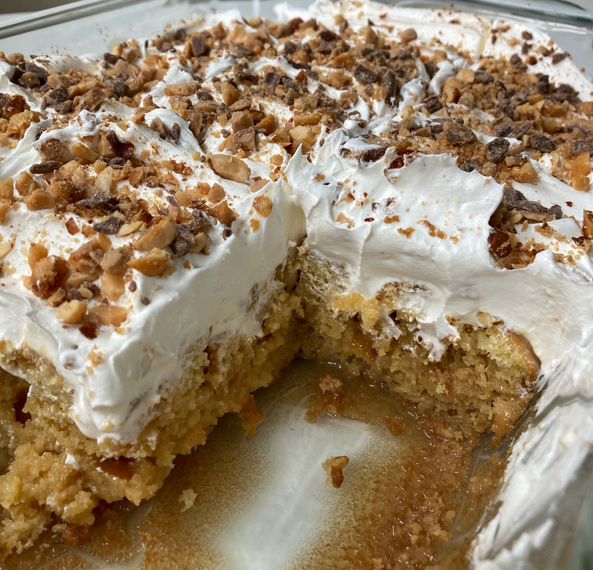 Toffee Butterscotch Poke Cake