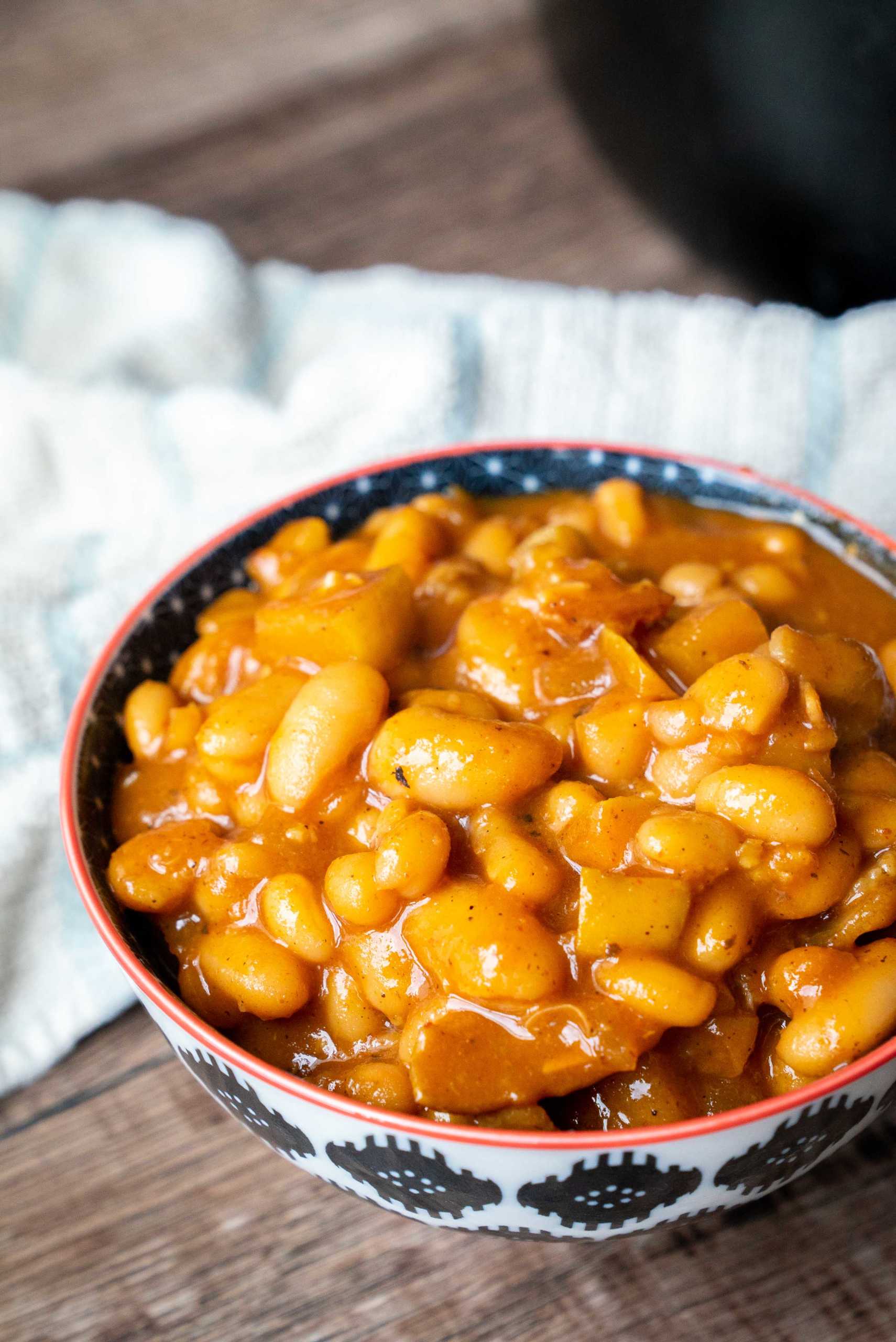 Apple Bourbon Baked Beans