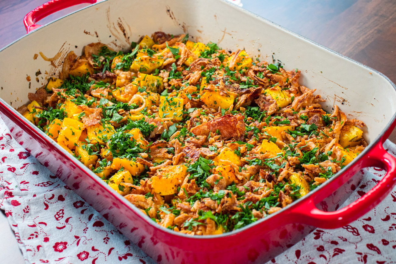 Butternut Squash with Fried Onions