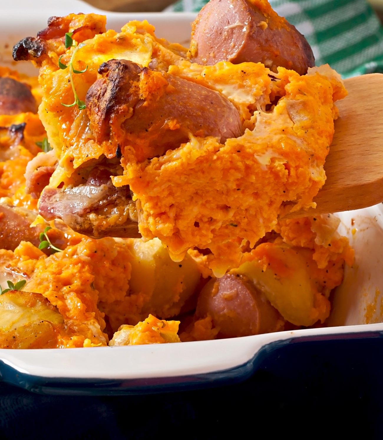 Cheesy Butternut Sausage Bake Vertical 3