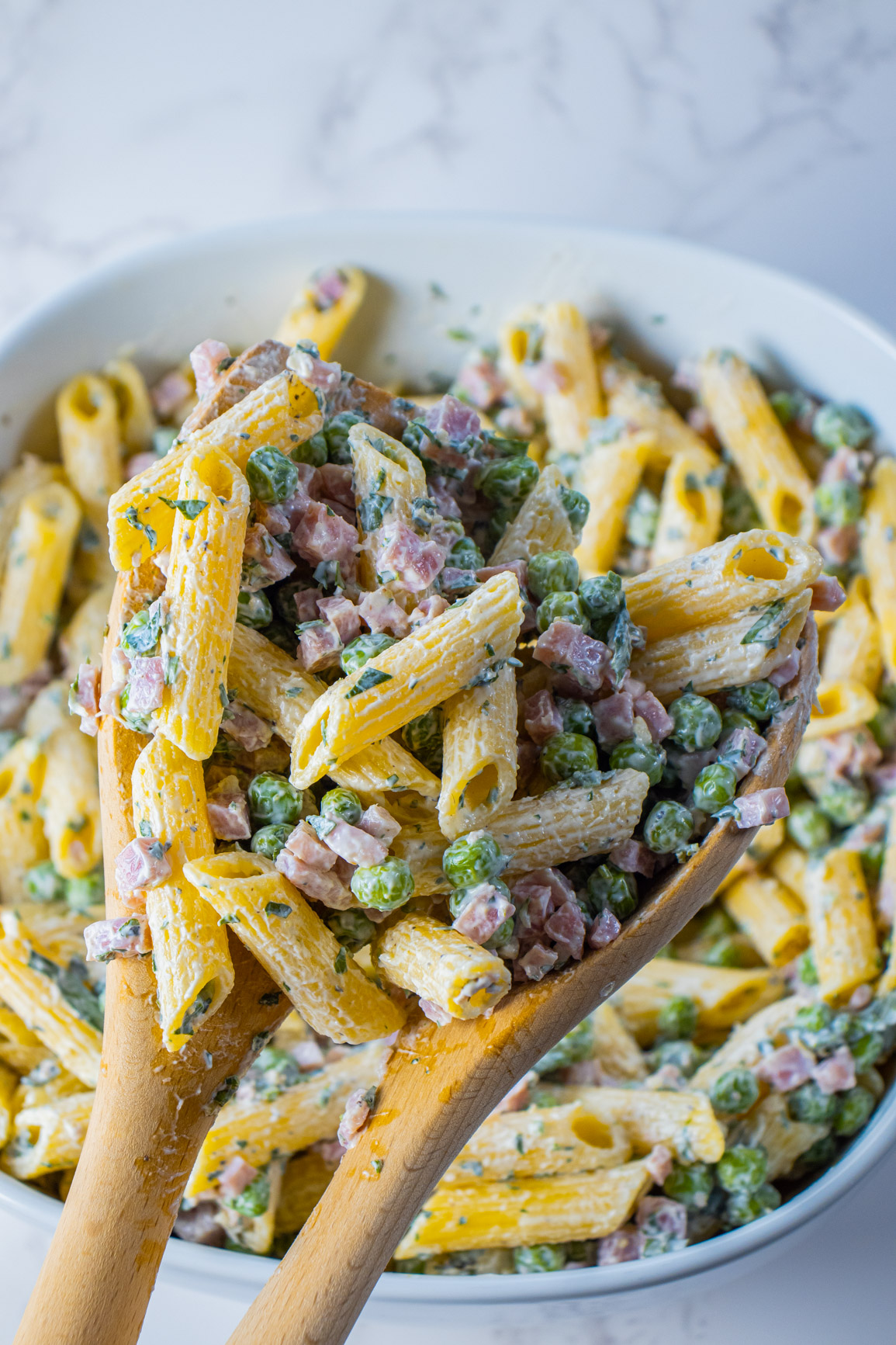 
Ham and Pea Pasta Salad
