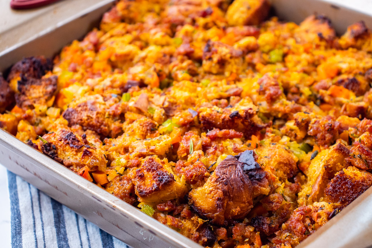 Hawaiian Roll Sausage Stuffing