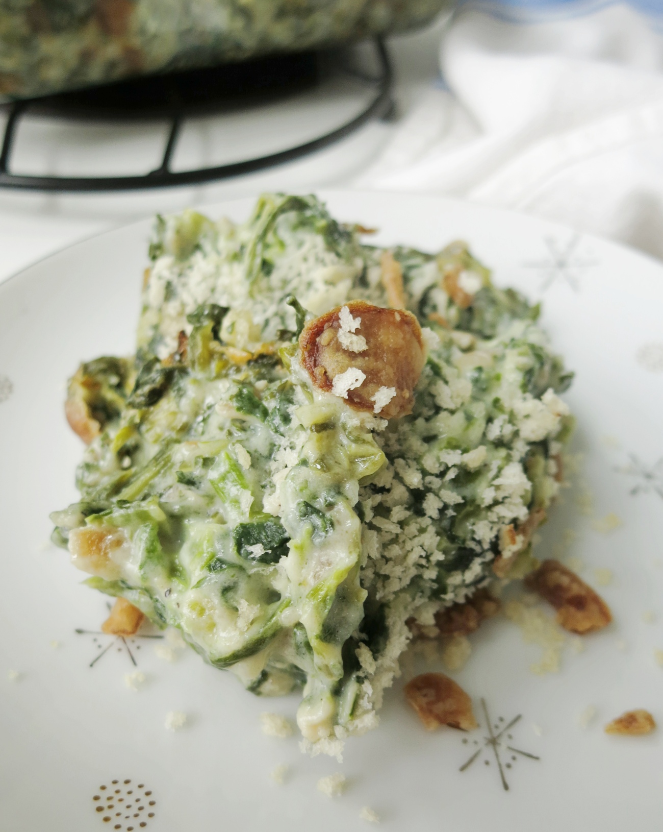 Crispy Onion Spinach Casserole
