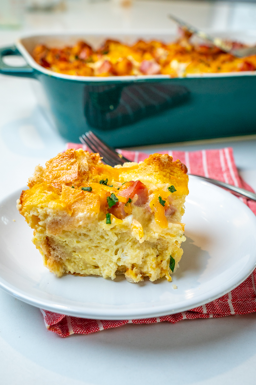 Ham and Cheese Bread Pudding