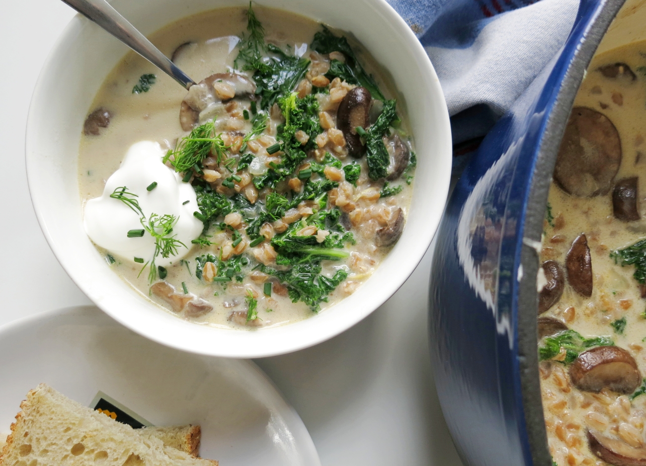 Creamy Mushroom Farro Stew