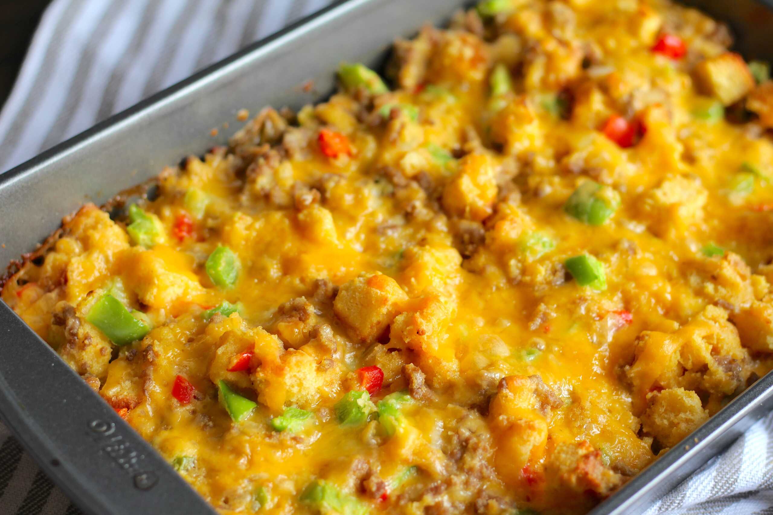 Cornbread Breakfast Casserole 4-min