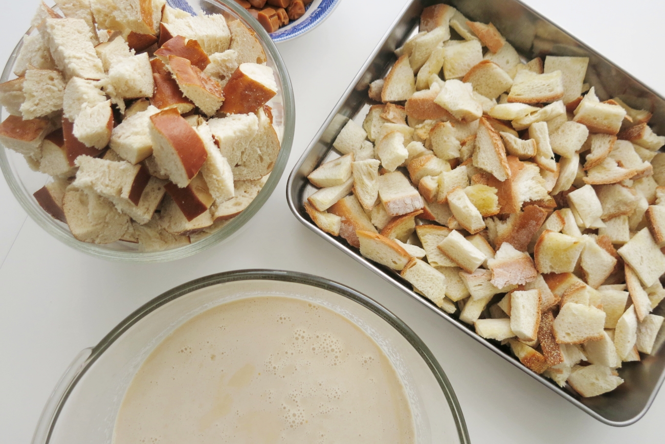 Salted Caramel Pretzel Bread Pudding