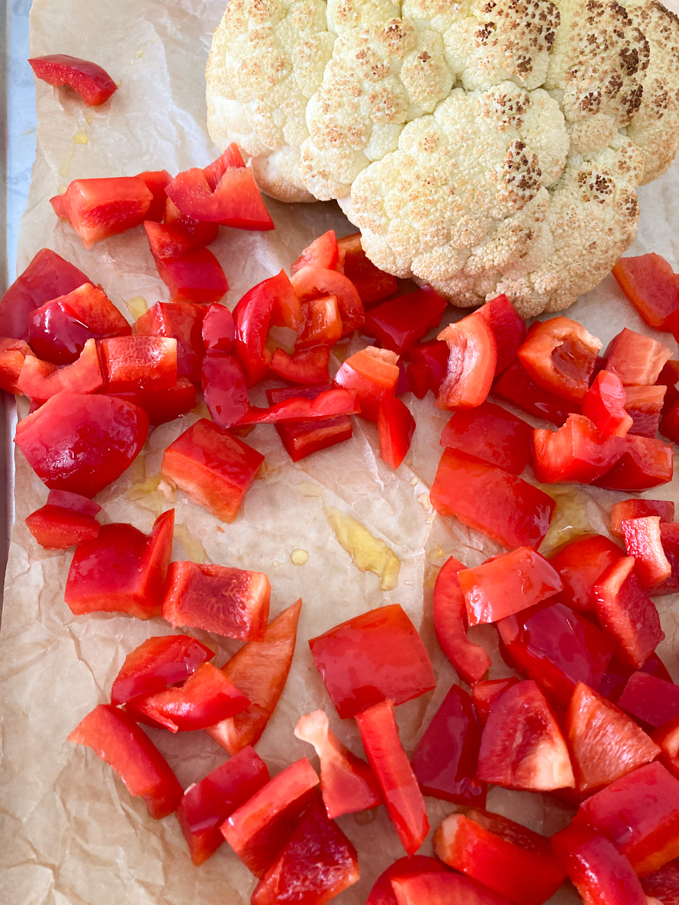 Roasted Cauliflower with Romesco Sauce