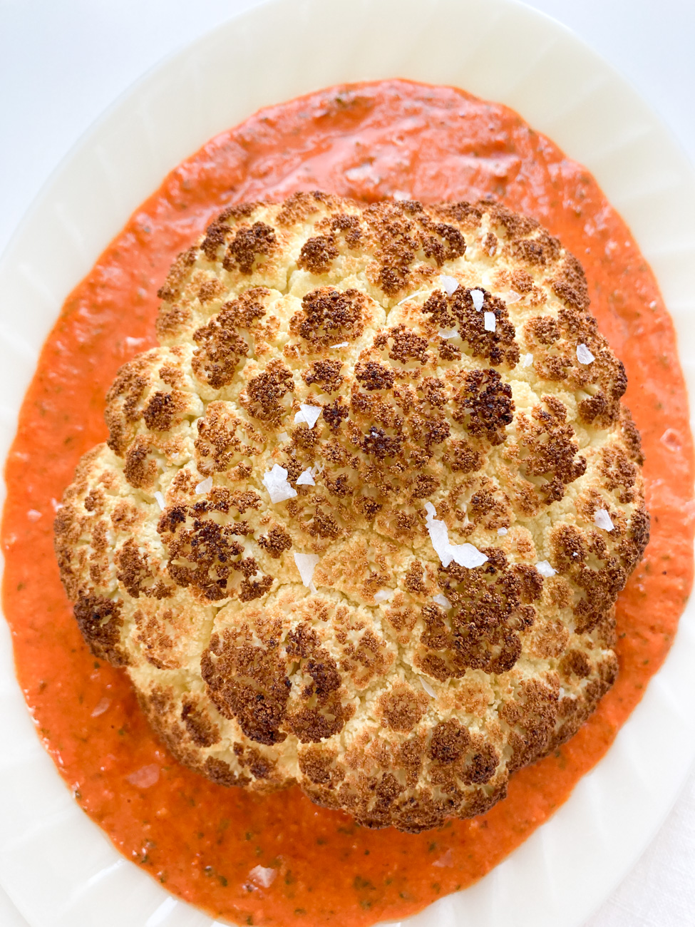Roasted Cauliflower with Romesco Sauce