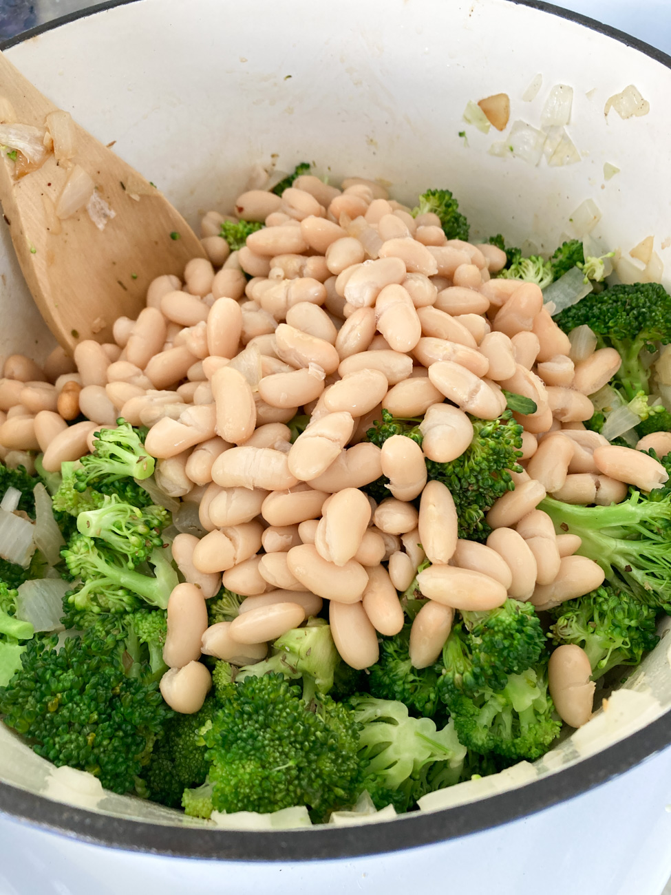 Braised Broccoli and Beans
