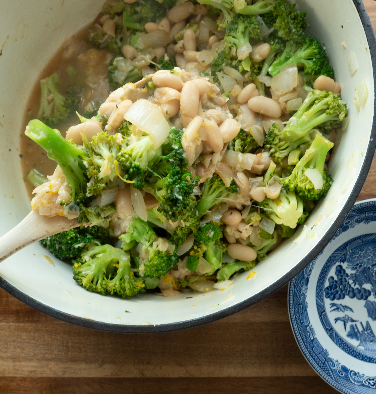Braised Broccoli and Beans
