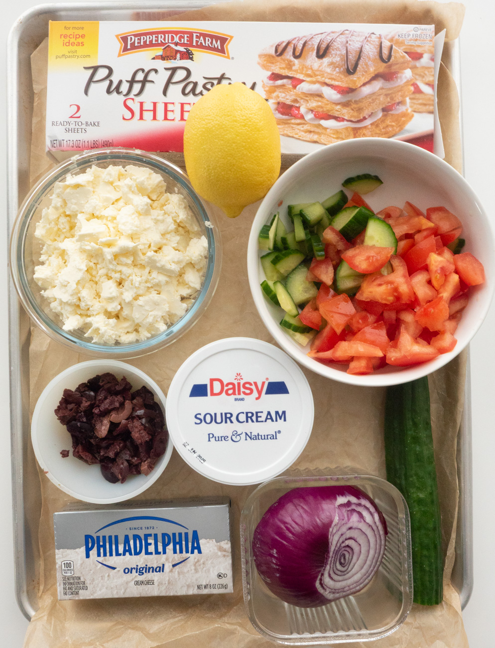 Greek Veggie Pizza Squares