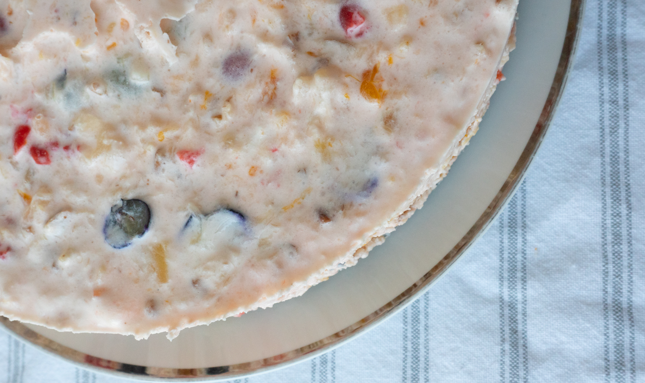 Ambrosia Fruit Salad Cheesecake